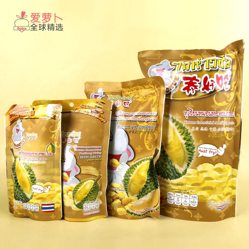 泰国泰好吃系列的榴莲干芒果干椰子香蕉菠萝蜜腰果海苔榴莲软糖