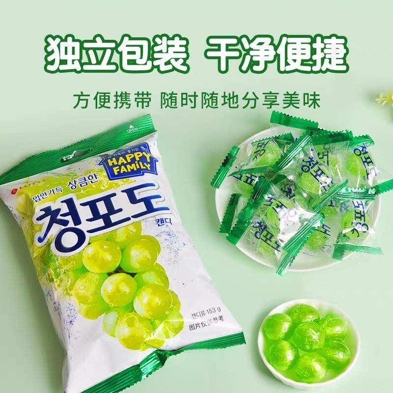 lotte乐天青葡萄糖韩国进口青提糖水蜜桃水果糖休闲解馋糖果零食