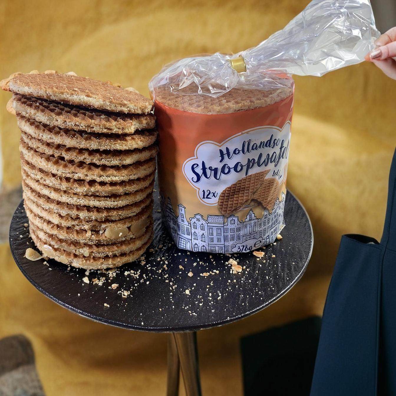 荷兰进口AH焦糖枫糖华夫饼蜂蜜饼干378g12片休闲零食特产零食包邮