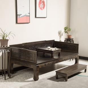 罗汉床新中式全实木菠萝格沙发床贵妃榻组合三件套明清古典榻榻米