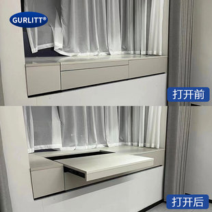 隐形延长飘窗导轨伸缩轨道隐藏餐桌重型平移抽拉式推拉滑轨五金