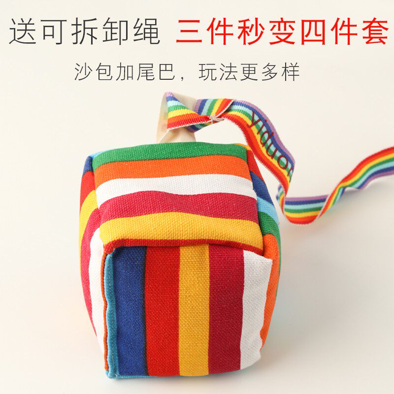 儿童布艺安全软飞盘幼儿园亲子户外手工布飞碟沙包尾巴三件套玩具