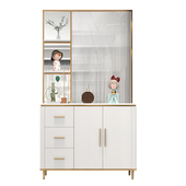 入户玄关柜鞋 饰柜 柜一体轻奢玻璃屏风隔断柜现代简约客厅进门装