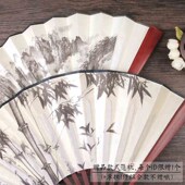 新款 风纸扇便携男学生扇子随身中国汉服古典复古折扇折叠 古风夏季