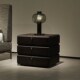 旋转床头柜轻奢高级感床边柜意式 极简小型柜子现代简约黑色卧室柜