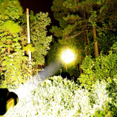 侣字充电手电筒一体式 超亮户外远射防水多功能大功率led大探照灯