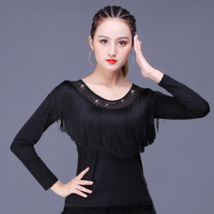 小王子服饰果果不不吉特巴服装新款流苏长袖短袖上衣舞蹈演出衣服