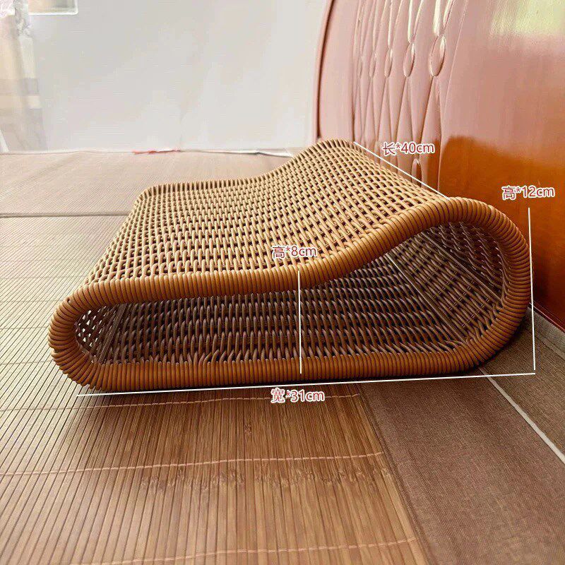 仿藤编夏季凉枕头护颈椎枕头靠枕手工编织透气枕头可水洗波浪枕
