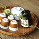 手工大漆茶具收纳盒家用糕点零食收纳筐日式 果盘竹雕竹编制品簸箕