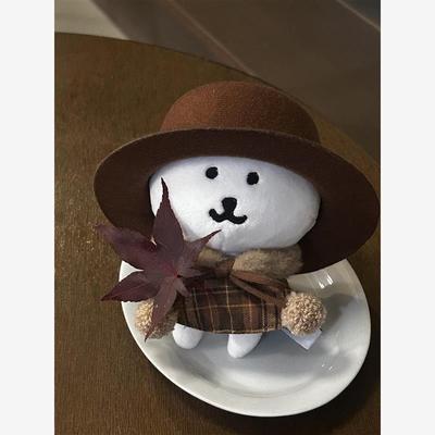 英伦学院10cm15cm娃衣自嘲熊衣服套装帽子格子斗篷棉花娃娃换装