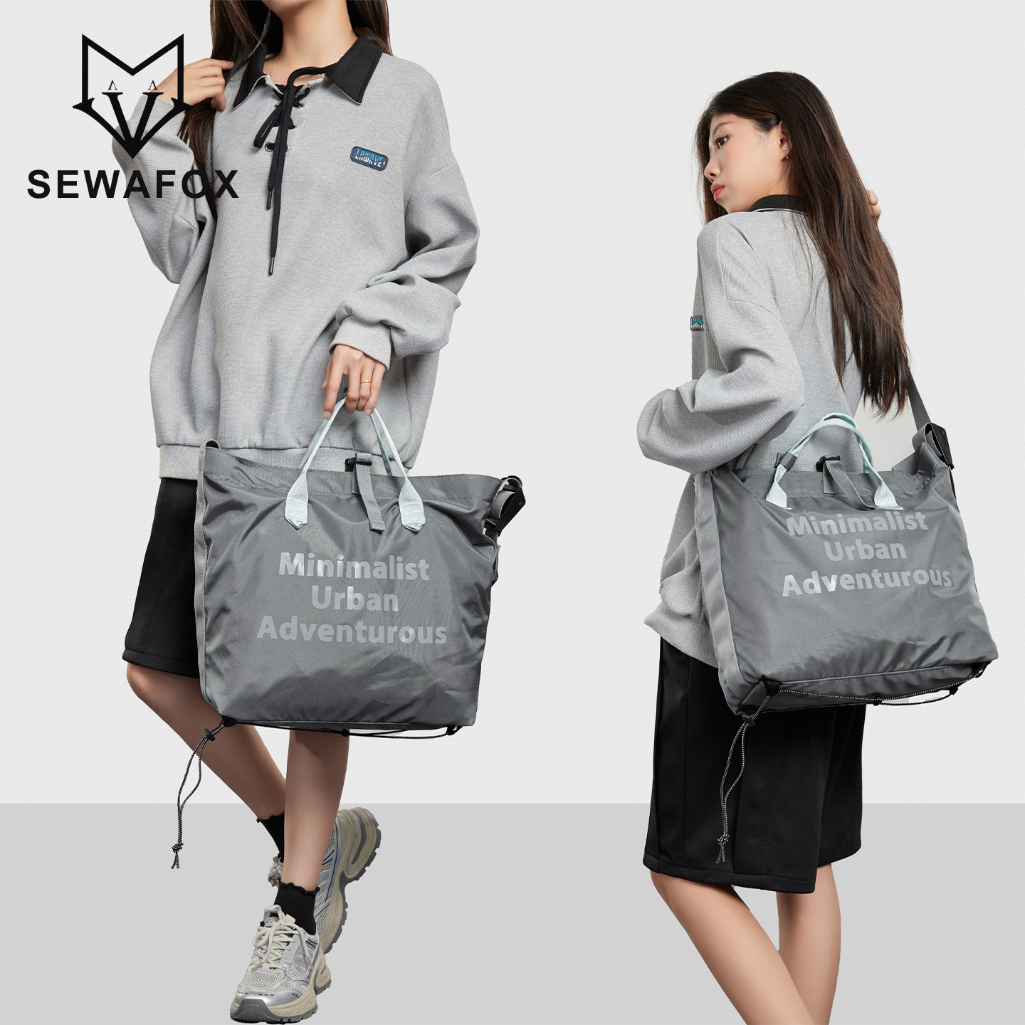 SEWAFOX/塞瓦狐轻便斜挎包女大容量户外防水挎包单肩旅行运动包男