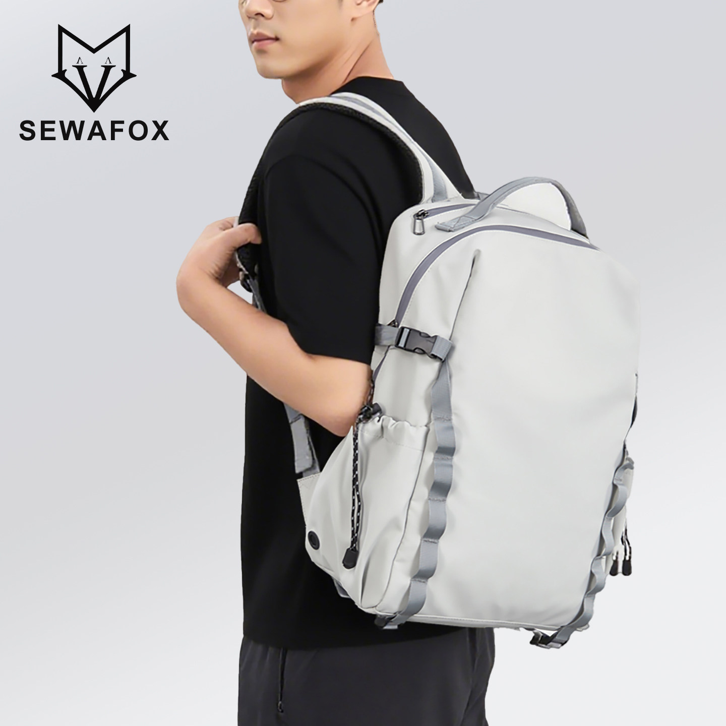 SEWAFOX/塞瓦狐书包双肩包男大学生通勤大容量男生高中生背包女生