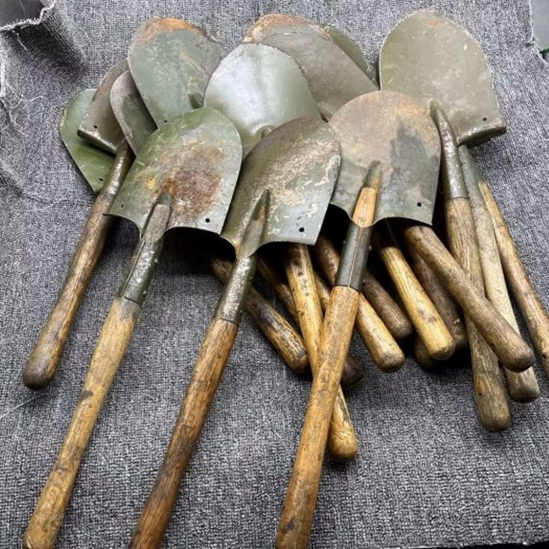 保真原品老货70年代65式工兵铲战备战壕锹铲车载露营锰钢工兵锹