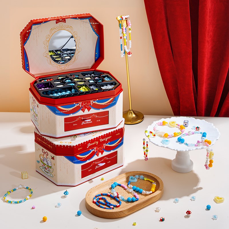 儿童串珠玩具礼盒女孩水晶宝石手錬益智diy手工串珠子材料套装