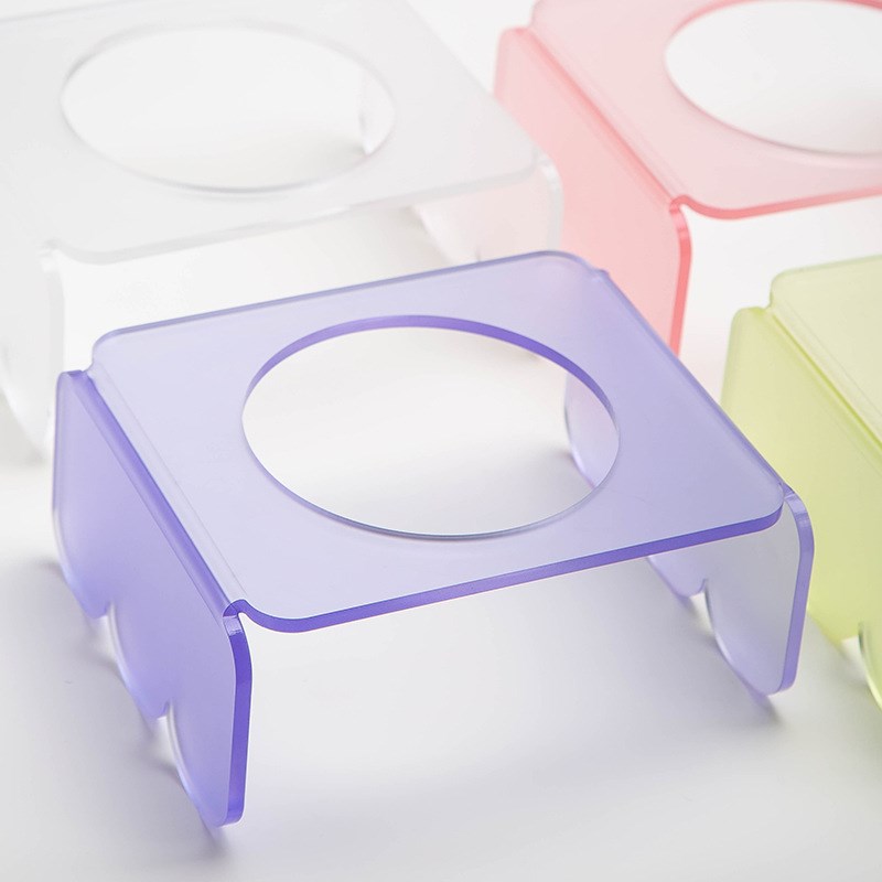 宠物碗架子bd飞碟猫碗狗碗亚克力增高架铁艺方块碗架护颈椎防打翻