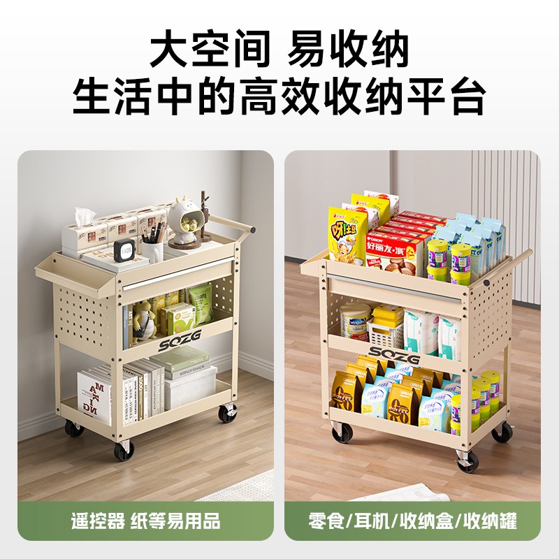 小推车ins风咖啡厅图书绿植家用工业风可移动收纳置物工具手推车