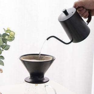 陶瓷过滤杯咖啡滤杯V60螺旋纹滴滤式 手冲咖啡壶套装 家用手磨