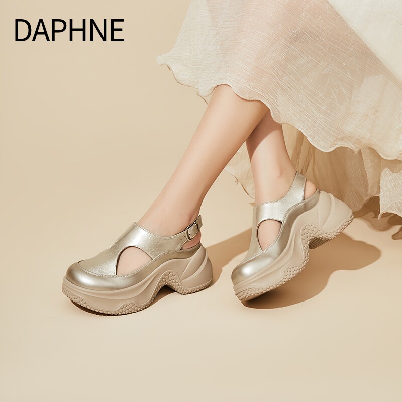 达芙妮包头凉鞋女款2026新款爆款夏季外穿百搭增高鞋厚底凉拖鞋女