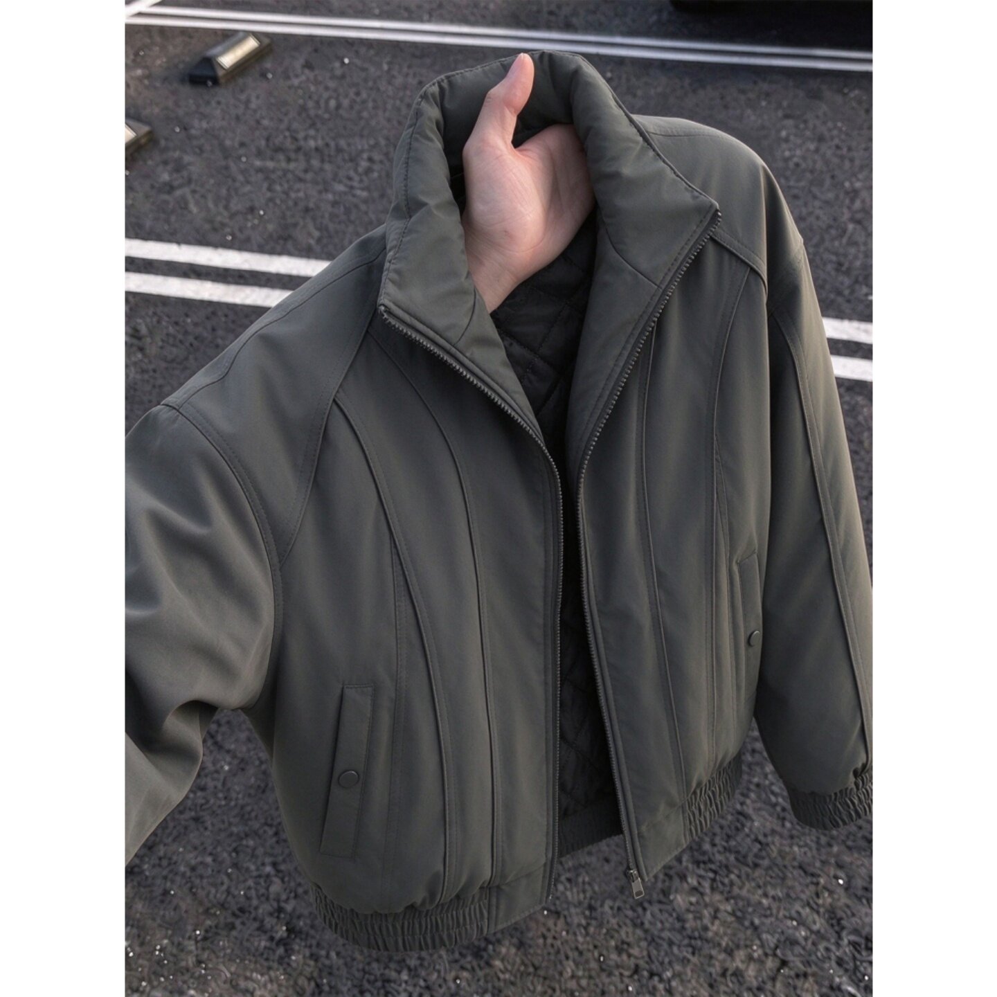 美式立领飞行员加厚棉服男冬季