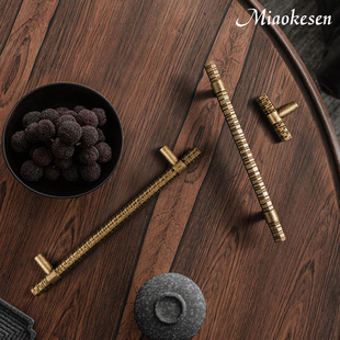 妙克森龙骨现代柜门拉手中式简约衣柜抽屉轻奢古铜色复古把手