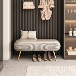 凳家用门口轻奢高级感卧室床尾凳创意客厅长凳玄关穿鞋 入户换鞋 凳