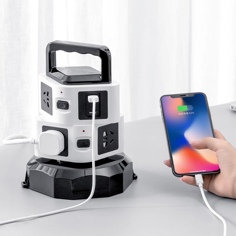 塔型插座智能插排办公USB插线板立体式插板可收纳电线拖接线板