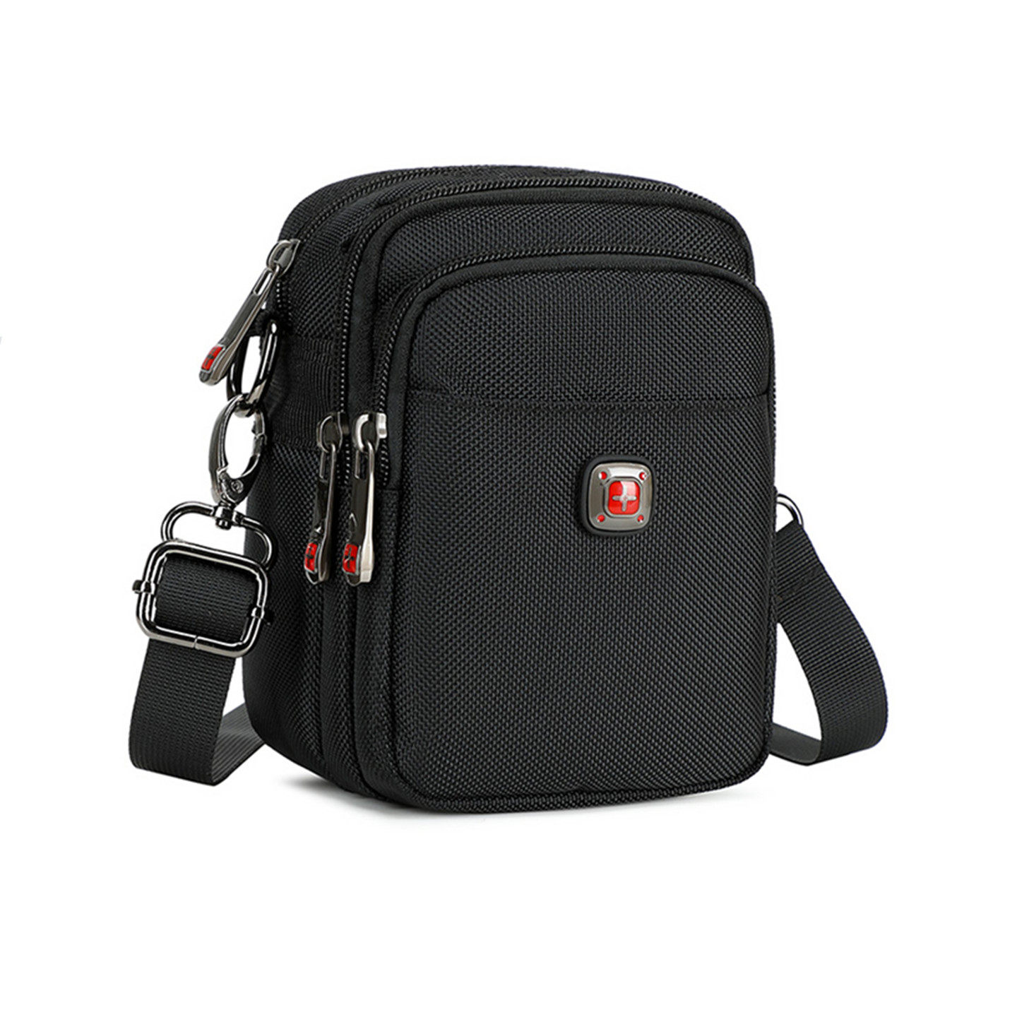 瑞士军刀单肩包男士牛津布穿皮带手机腰包弹弓包运动休闲斜挎小包