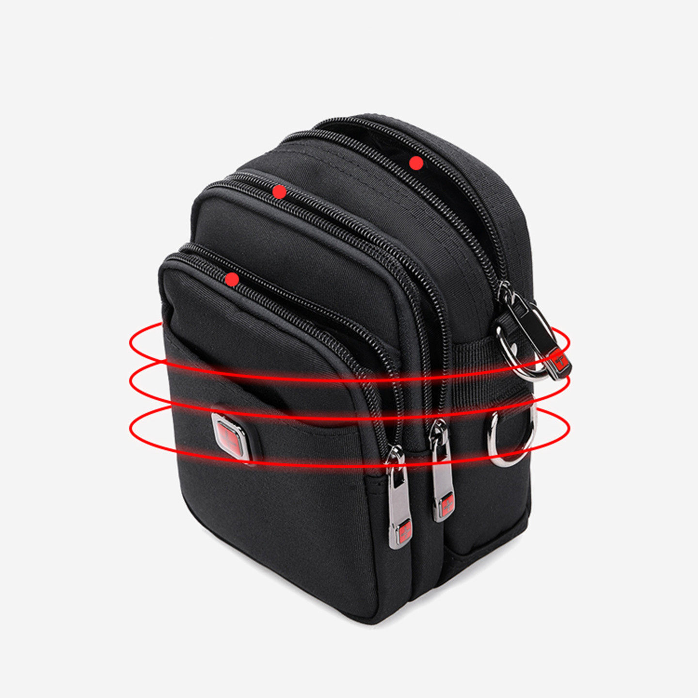 瑞士军刀斜挎包男士手机包多功能腰包大容量单肩包户外防水小背包