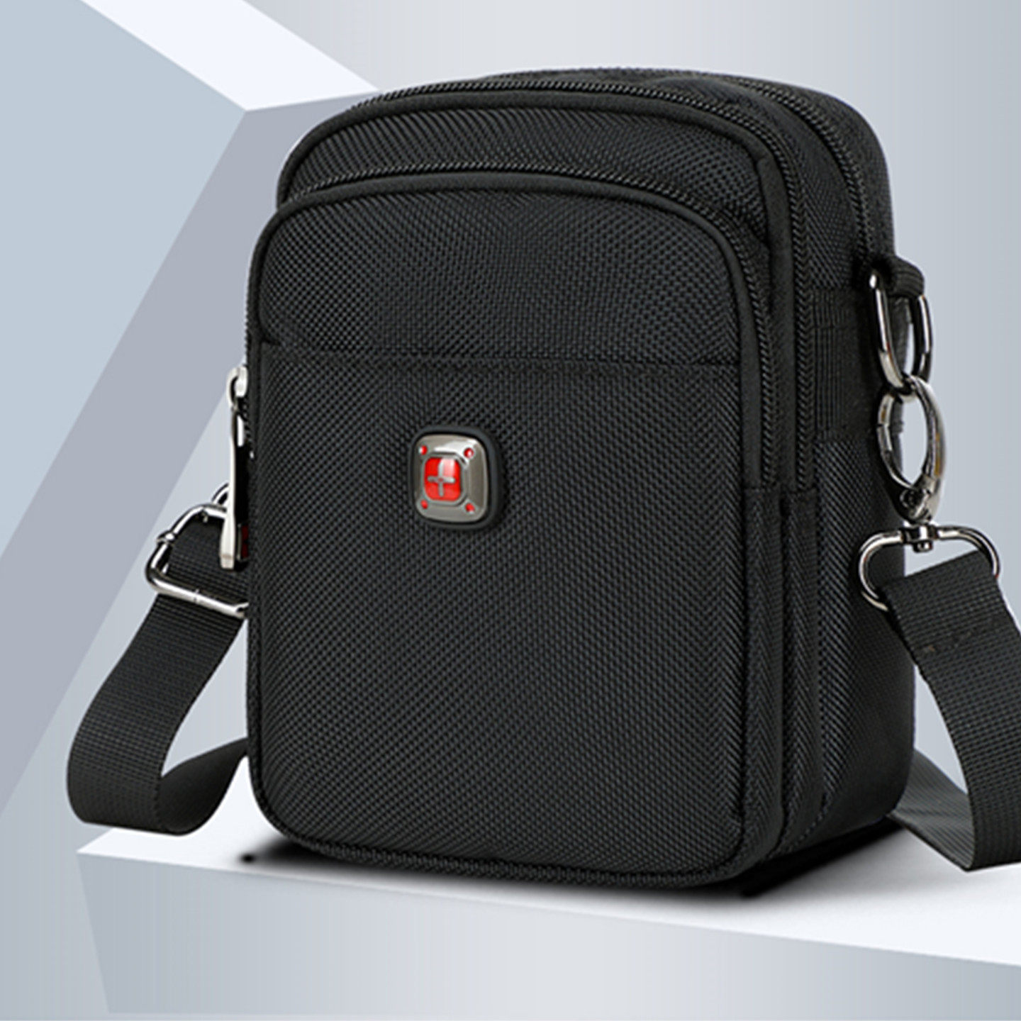 瑞士军刀男士单肩包多功能防水小挎包户外工具腰包耐磨弹弓战术包