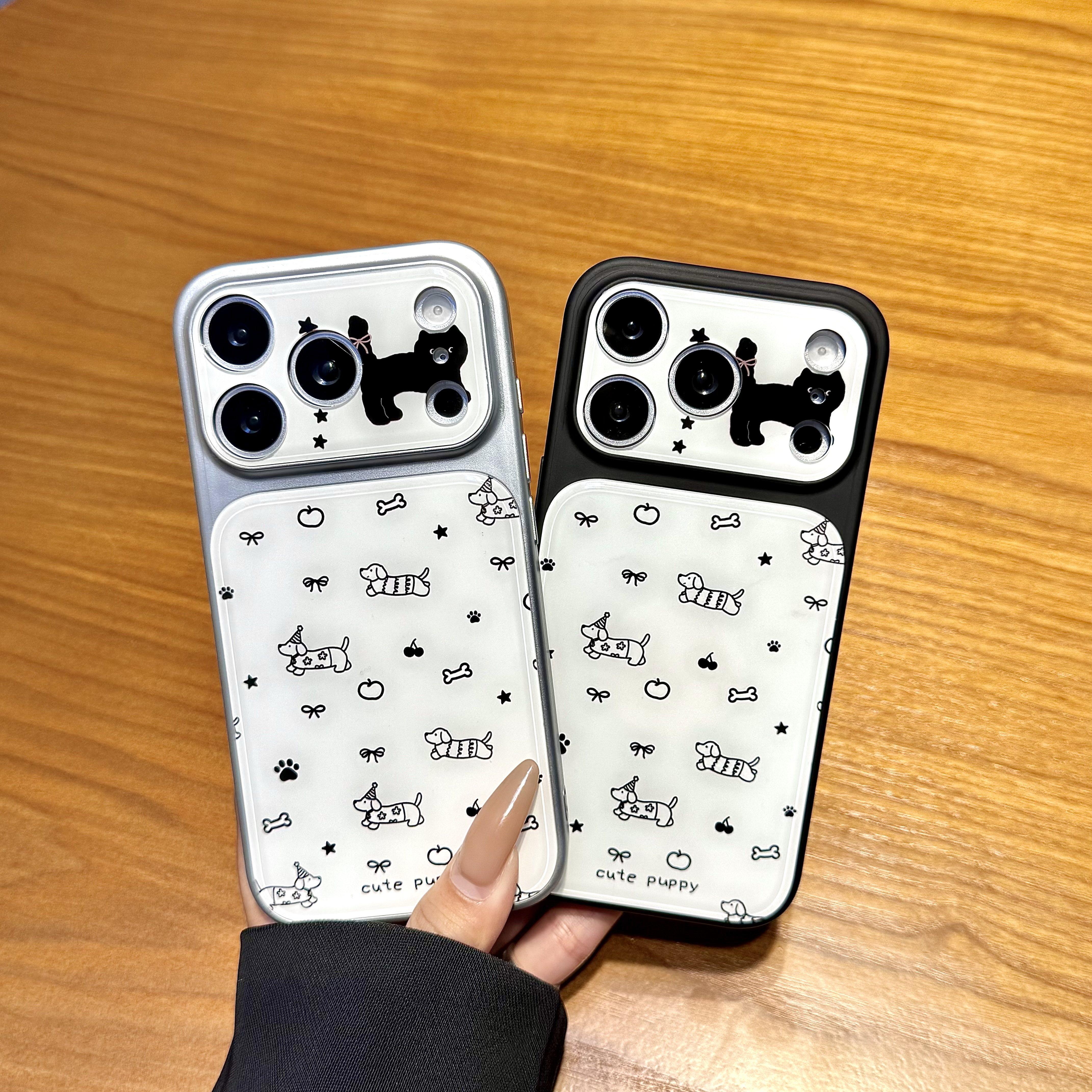 【殊色】黑猫小狗适用于苹果17promax手机壳16Pro女新款iPhone15promax全包14Pro可爱13promax全包防摔保护套