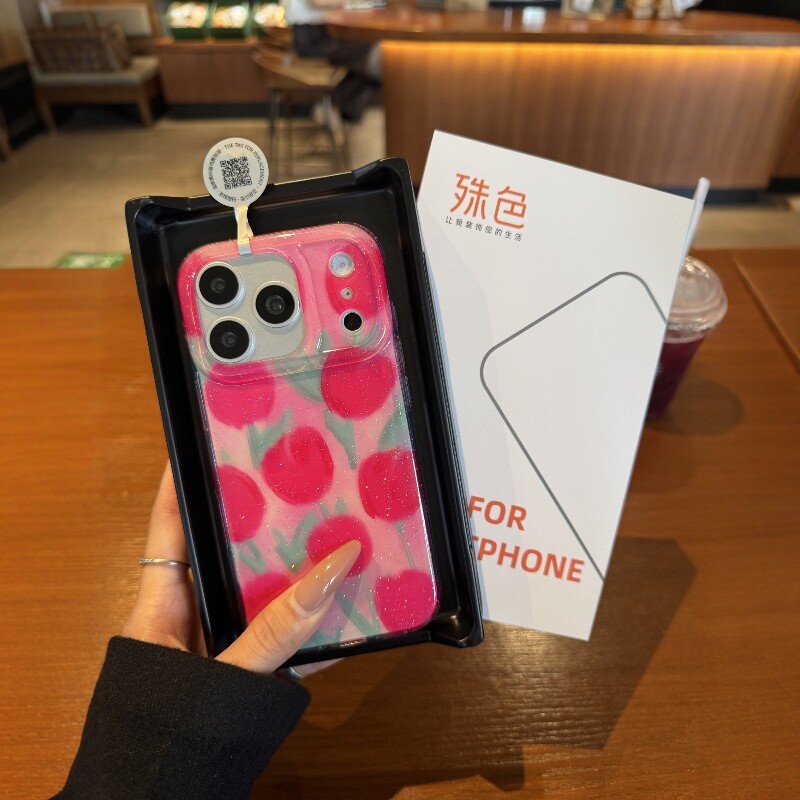 【殊色】郁金香IMD适用苹果17promax系列iPhone16PRO手机壳2026年新款15专用14超级好看女款高级感小众奢华