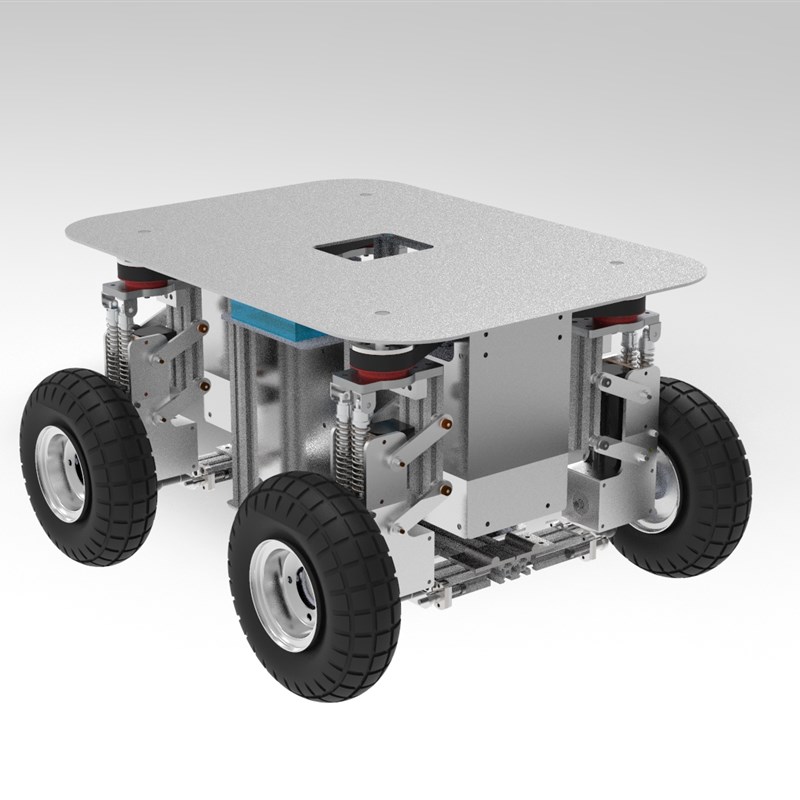 4轮独立转向机器人  舵轮底盘 全向UGV  阿克曼麦轮 4wd ROS兼容