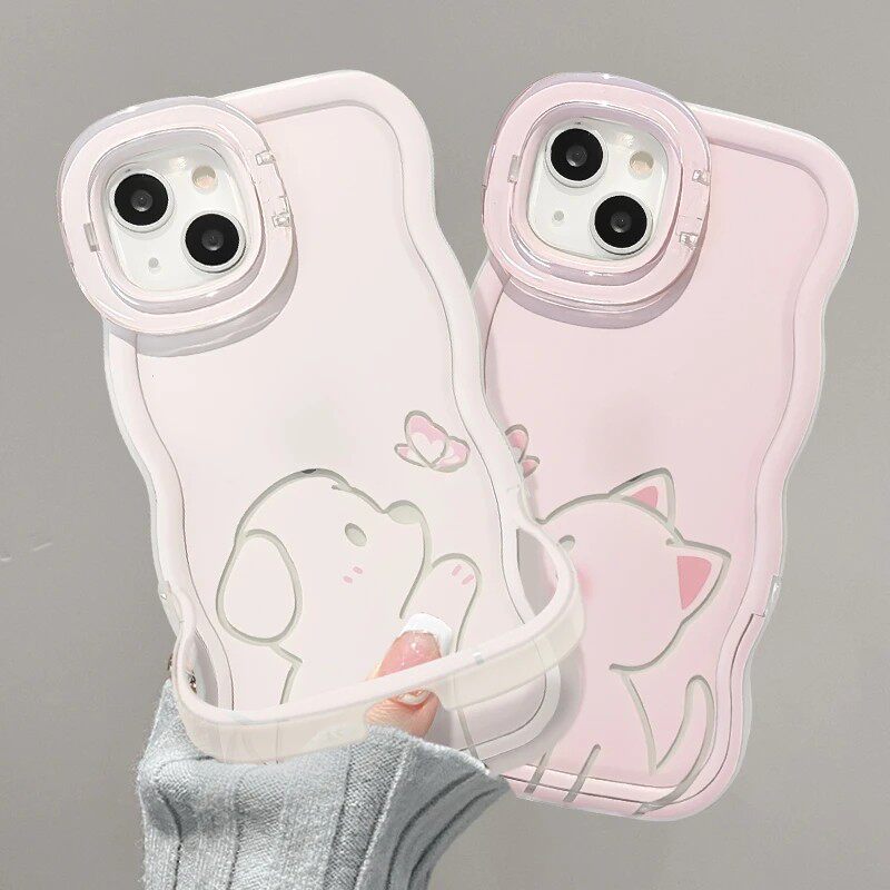 情侣镂空线条猫狗适用苹果17Pro手机壳iPhone16max小米17华为mate80pura80k90reno15nova14荣耀500x300findx9