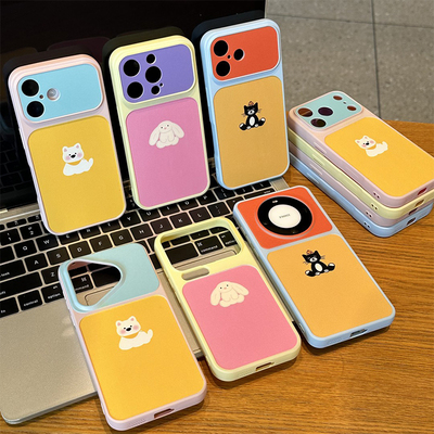 多巴胺撞色动物新款适用苹果17pro手机壳iPhone16max小米17华为mate80pura90K70nova15荣耀400X300reno14Ace3