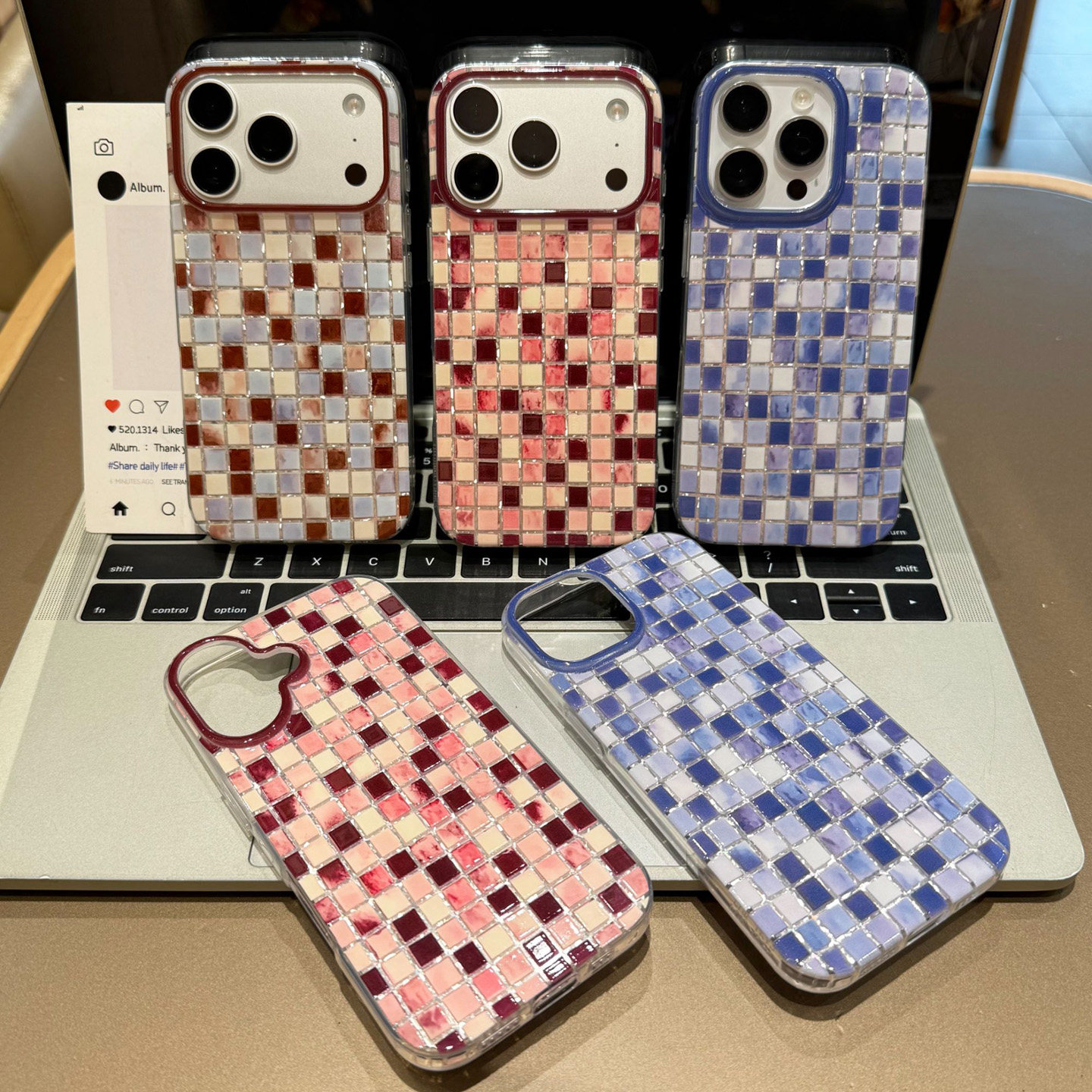 复古撞色棋盘格新款适用苹果17promax手机壳iPhone18pro小米18华为mate90pura70K80reno16荣耀500x300findx9