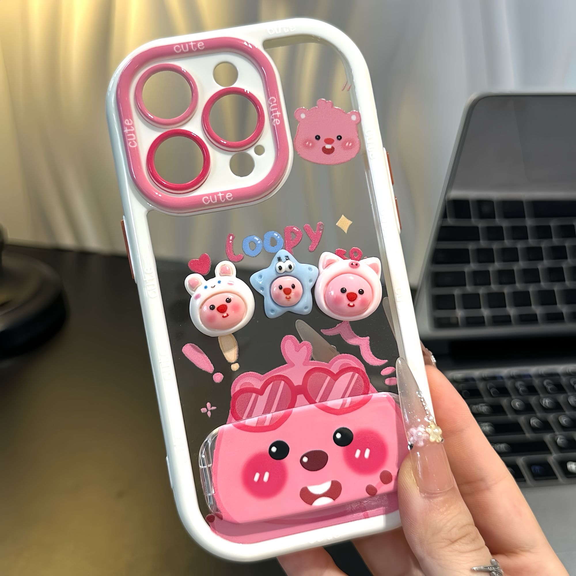 可爱露比公仔支架新款适用苹果16Pro手机壳iPhone15max12小米14华为mate70pura80k60荣耀100vivox200nova13