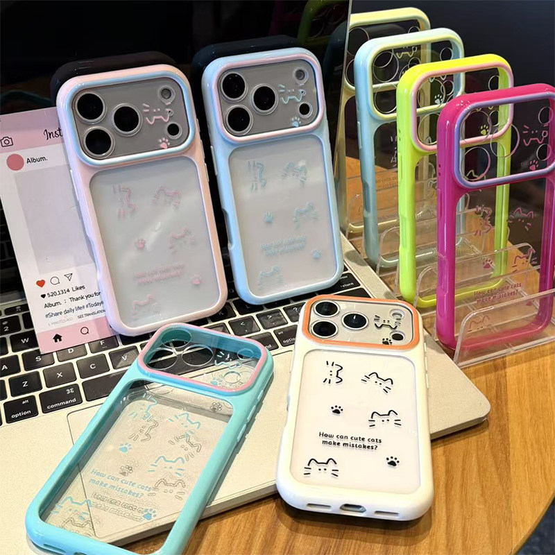简约线条猫咪新款适用苹果17promax手机壳iphone16pro高颜值ip15好看14plus个性air网红13por超火12保护11套