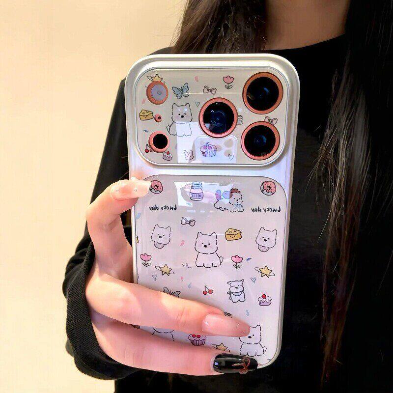 秒变17大视窗可爱西高地小狗插画适用于苹果17promax手机壳iphone16plus新款ip15pro巨好看14女款13超火air套