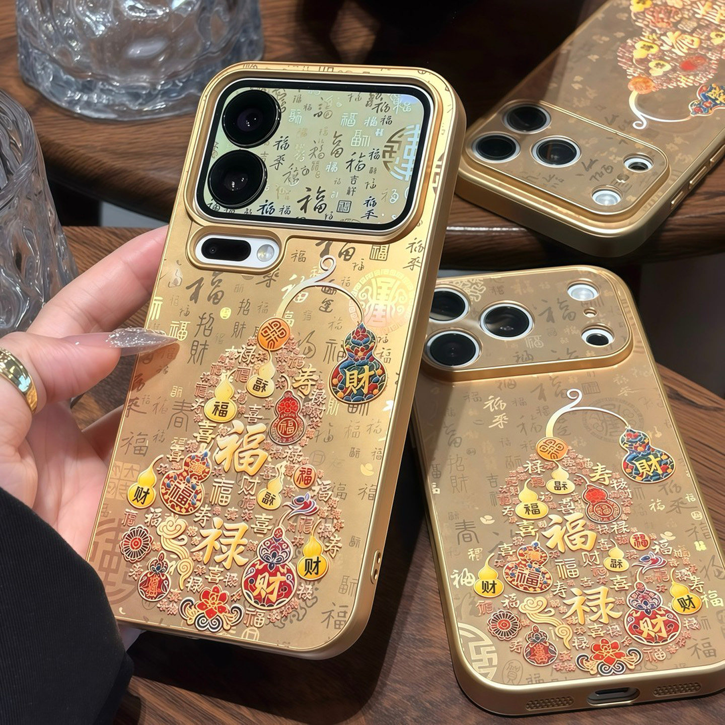 国风百福图金葫芦新款适用苹果17pro手机壳iPhone18max16小米18华为mate70pura90K80nova14荣耀600x200一加15