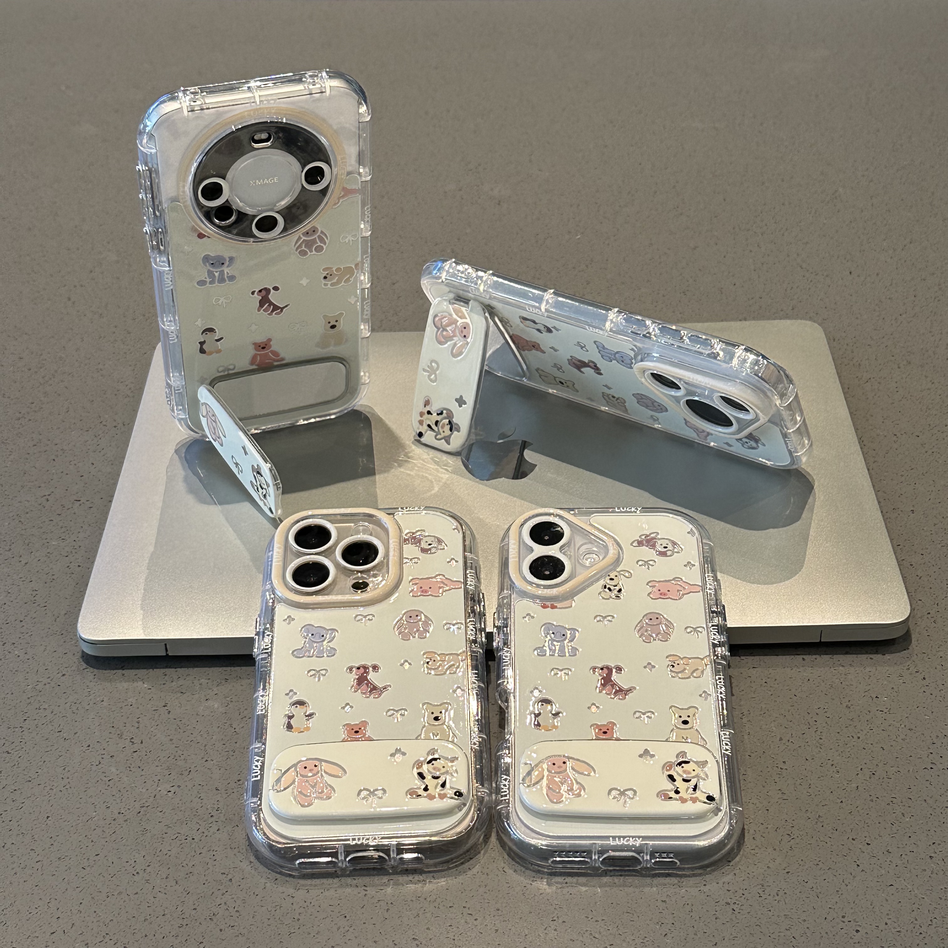 萌趣小动物支架新款适用苹果16Pro手机壳iPhone15max小米14华为mate70pura80k60nova13oppoFindX8荣耀300x100