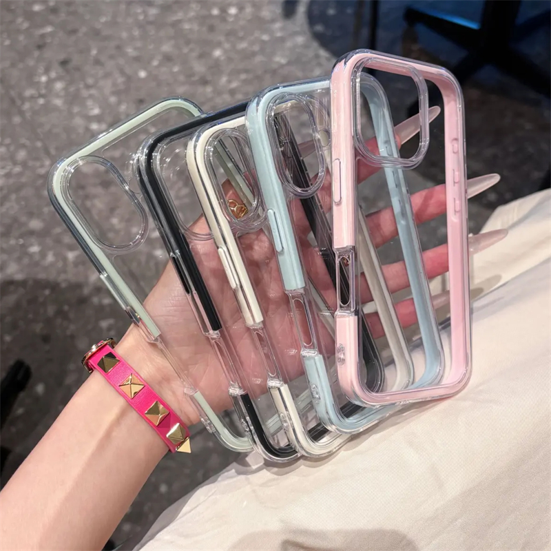 高颜值透色新款适用苹果16pro手机壳iPhone14max小米15华为mate70pura80k60nova13Reno12荣耀100vivox200s30