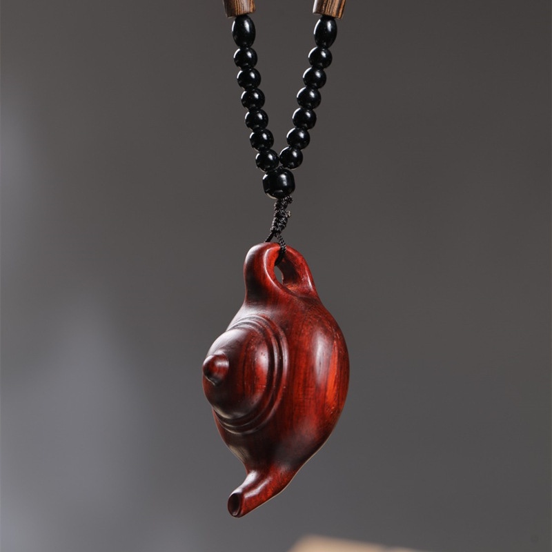 把把壶手把件木质麻将把把胡小茶壶高密高油紫檀木挂件配饰吊坠