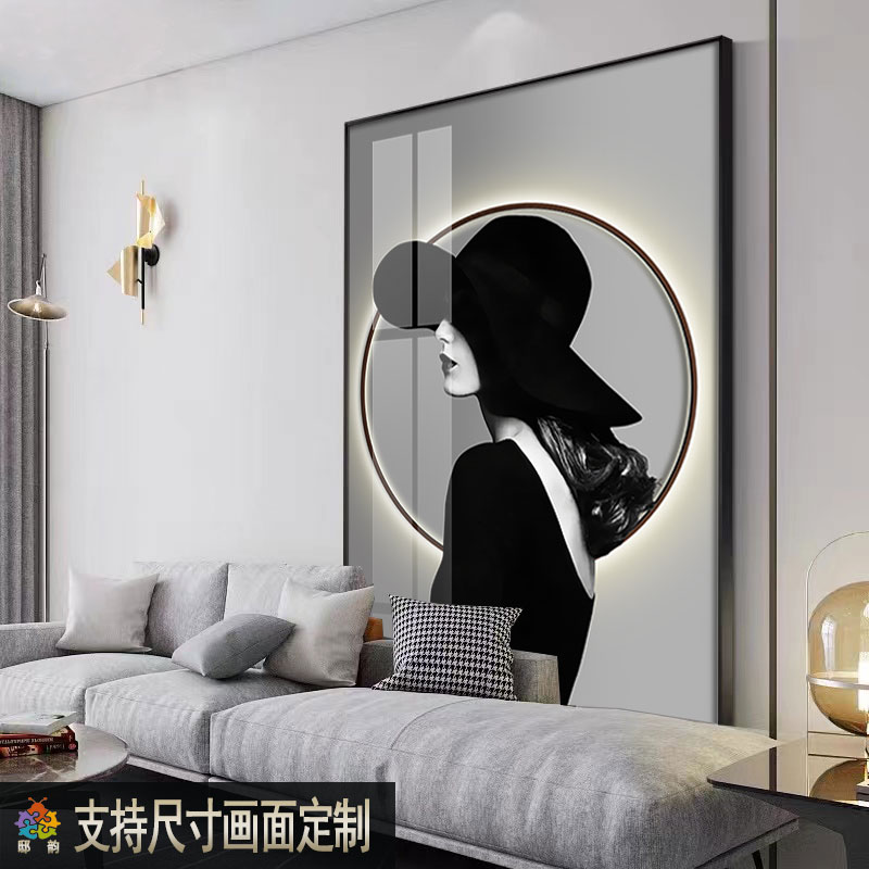时尚艺术美女人物装饰画理发店美容院过道墙面挂画客厅卧室落地画