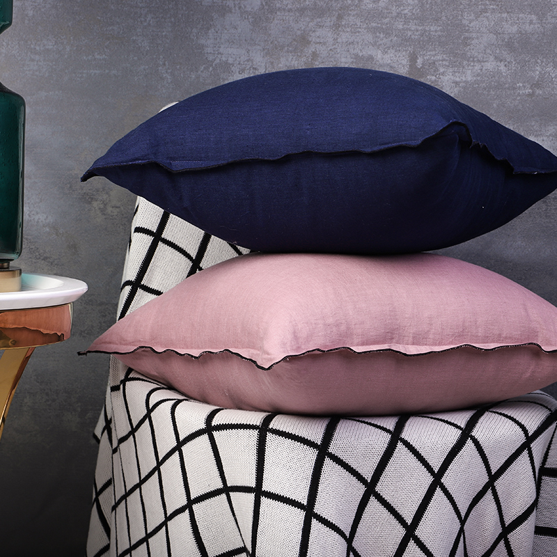 欧式精梳麻包边抱枕沙发腰靠靠背靠垫卧室床头飘窗护腰靠枕靠包