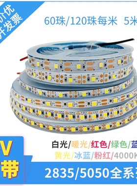 裸板珠mmmm宽珠白光暖光红绿蓝黄LED灯条灯带