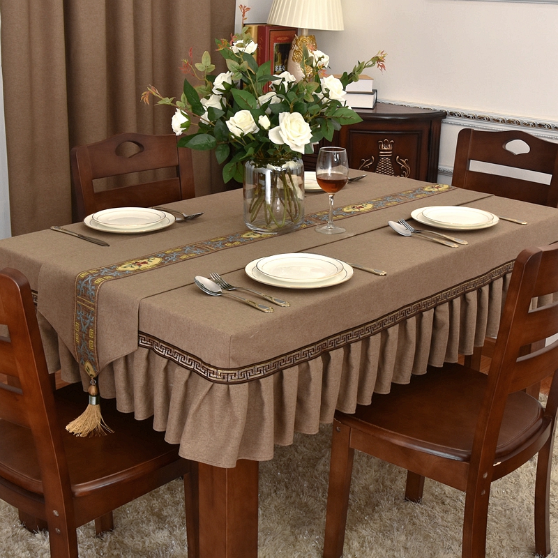 简约现代西餐厅桌布纯色长方形台布耐脏布艺茶几罩无味餐桌布定制