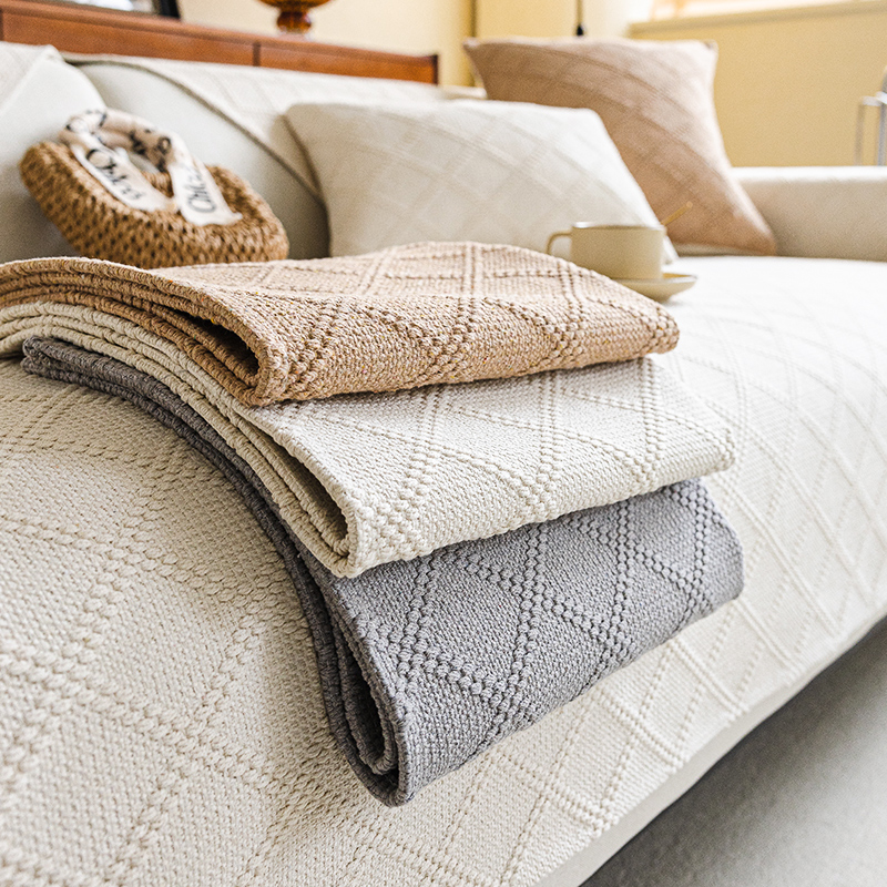 现代简约沙发垫四季通用防滑盖布纯色2024新款坐垫全包套罩可机洗