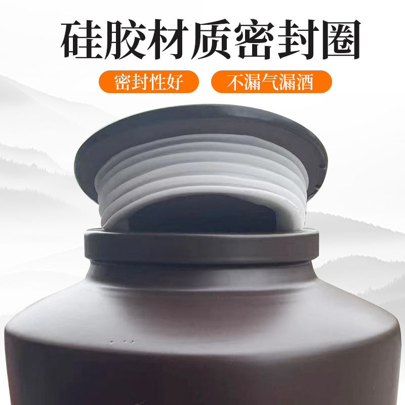 私藏直桶复古陶瓷土陶酒坛子60/120斤家用密封窖藏存酒酒缸泡酒罐