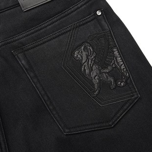 长裤 男士 保暖裤 子2024秋冬新款 RARE威雅男裤 黑色牛仔裤 加绒