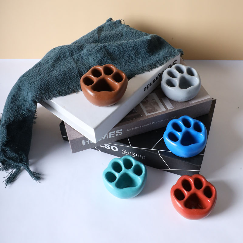 多肉陶瓷小花盆猫爪盆创意水泥卡通迷你桌面石生花小清新屁股盆栽